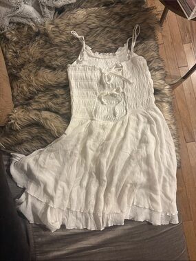 Madden Girl White Backless with ties Smocked Sundress